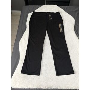 New Lee Relaxed Straight Mid Rise Womens Black Chino Pants Size 18 Medium Solid